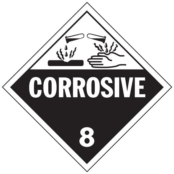 Corrosive Class 8 Placard Sign