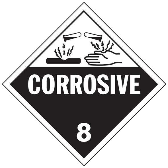 Corrosive Class 8 Placard Sign