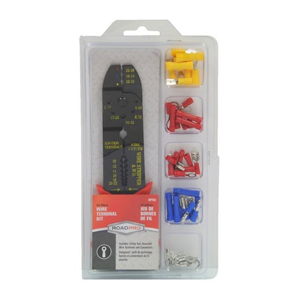 44 Piece Wire Terminal Kit with Wire Cutting & Crimping Tool In Packaging