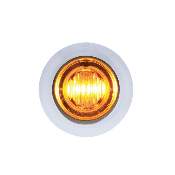 3 LED Amber & Red Dual Color Clearance Marker Light With Bezel Amber
