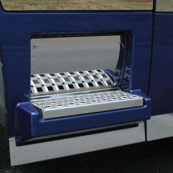 Volvo VN Stainless Steel Back Lower Step Kick Plate On Truck