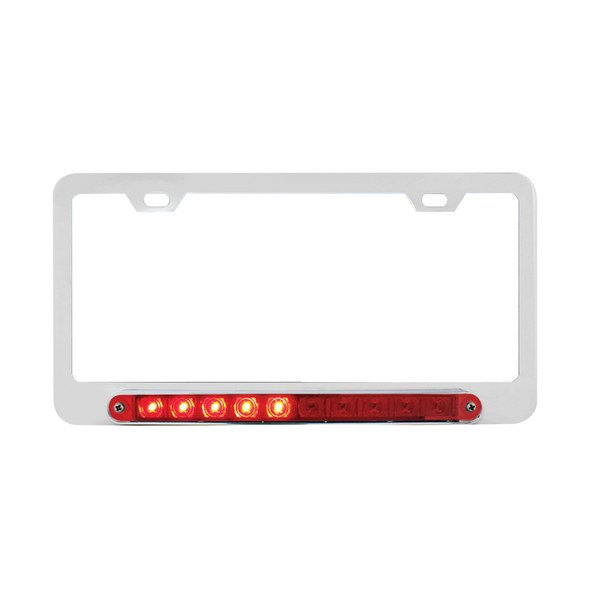 Chrome 10 LED STT Light License Plate Frame Left Turn