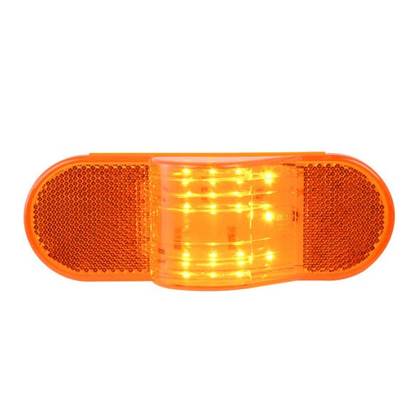 12 Amber LED Oval Side Marker & Turn Light With Amber Lens On