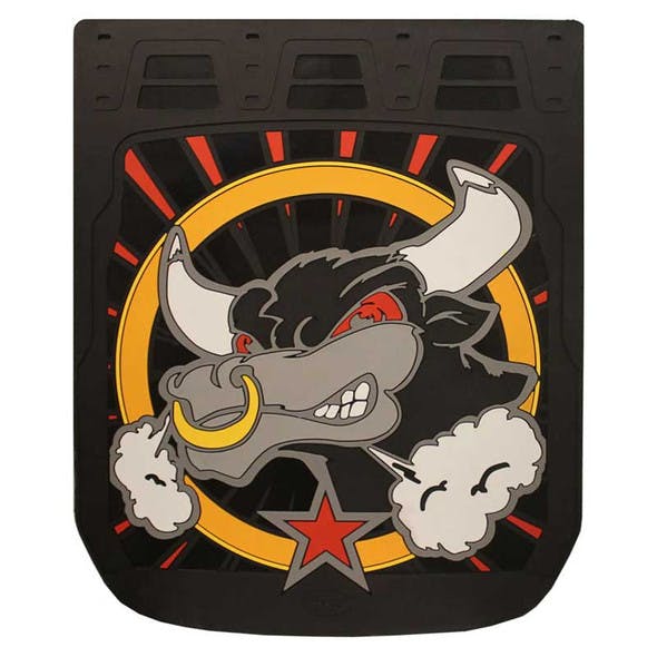 24" x 30" Angry Bull Mud Flaps With Black Background
