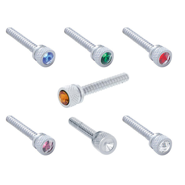 Freightliner Long Chrome Dash Screws With Colored Diamond - Styles