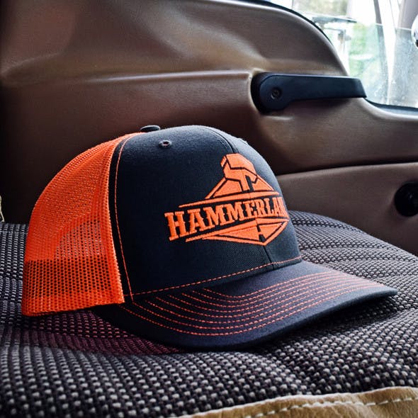 Snapback Neon Orange Hammerlane Trucker Hat In Truck