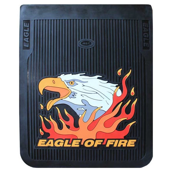24" Vertical Fire Eagle Mud Flaps With Black Background