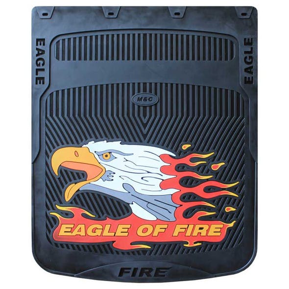 24" x 24" Horizontal Fire Eagle Mud Flaps With Black Background