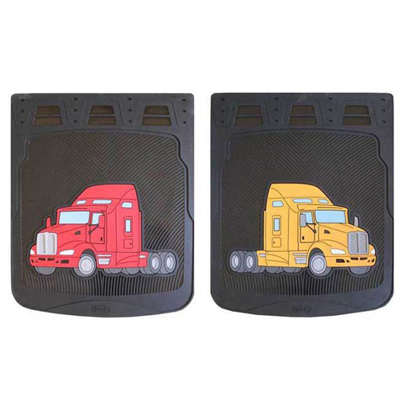 24" Kenworth T660 Rubber Mud Flaps With Black Background