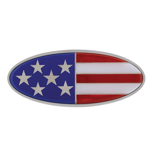 Peterbilt Chrome Flag Style Emblem - USA