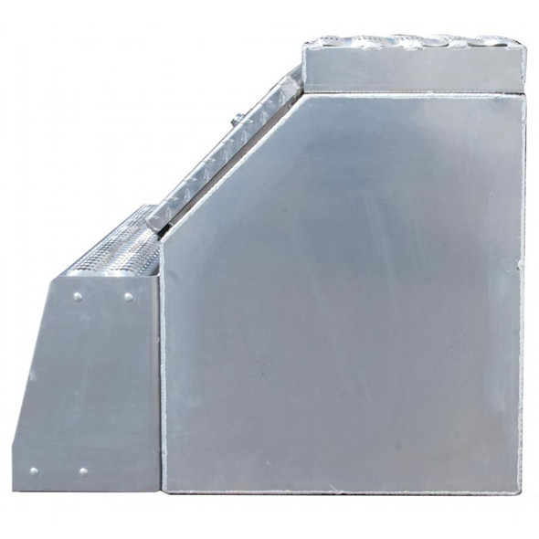 30" Diamond Plate Aluminum Saddle Tool Box With Step Side