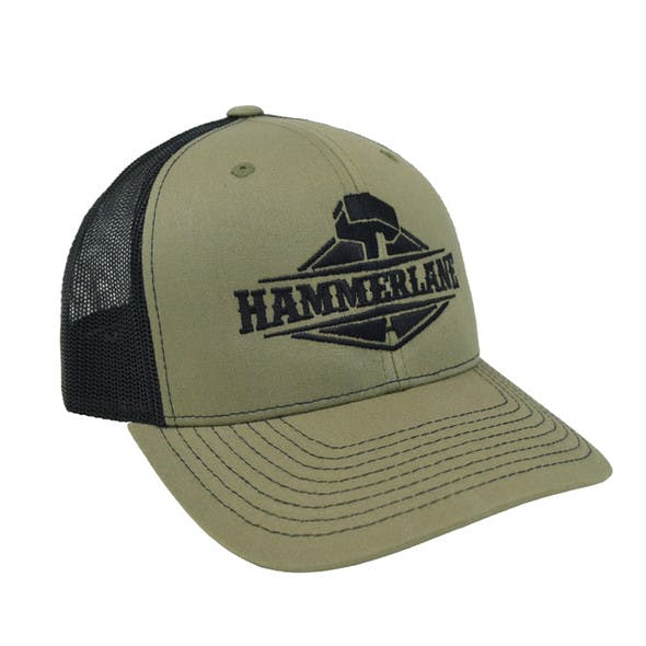 Snapback Army Green Hammer Lane Trucker Hat Angle