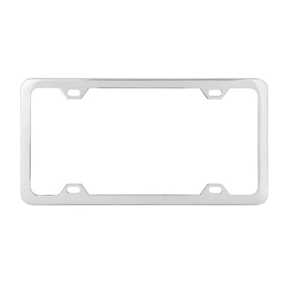 Universal 4 Hole License Plate Frame Plain By Grand General Chrome