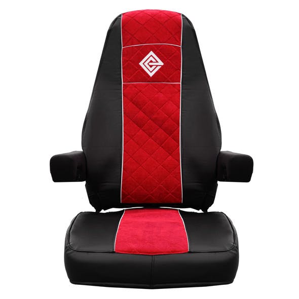 Peterbilt 378 379 386 387 388 389 Premium East Coast Covers Factory Seat Cover - Black & Red