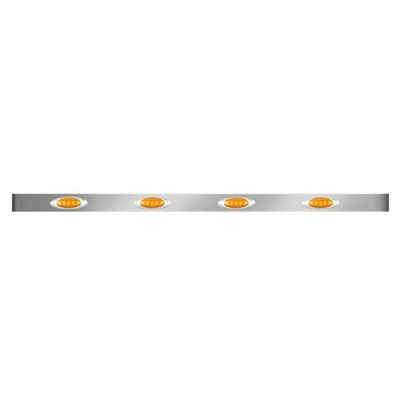 Kenworth Stainless Steel Sleeper Panels With P1 Style Amber LEDs 72" Sleeper