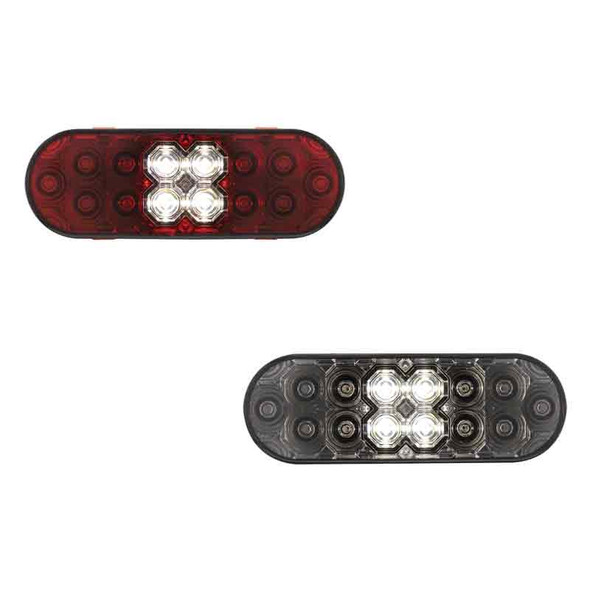 6" Oval STT And Back-Up Combo LED Light On