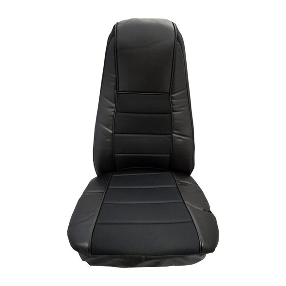 Sport Faux Leather Seat Cover With Front And Back Pockets Black Trim