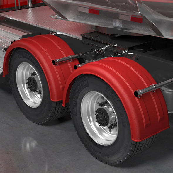 Minimizer 2220 Series Truck Red Poly Super Single Fenders On Truck