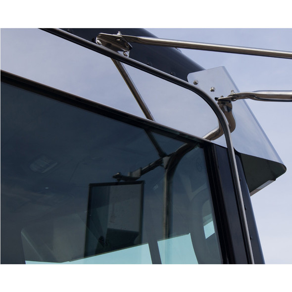 Peterbilt chop top window trim on black truck