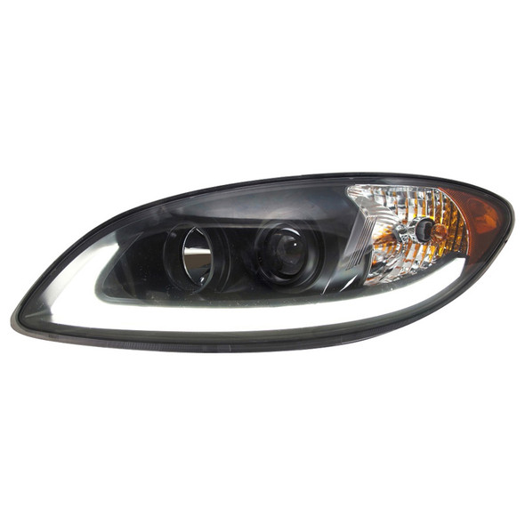 International ProStar Blackout Projector Headlight with LED Light Bar Driver Side