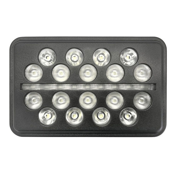 6"x 4" Rectangular Black Ops LED Headlight Off