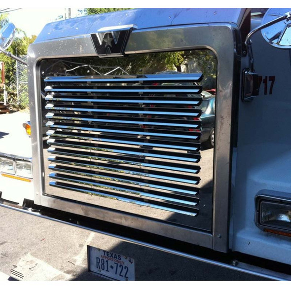 Western Star Constellation 4900 Series Louvered SS Grill Insert Side View