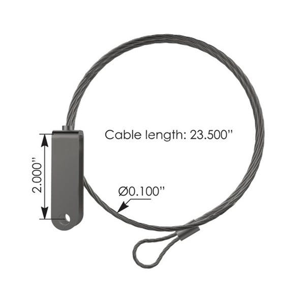 Peterbilt 587 23.5" Hood Cable Dimensions