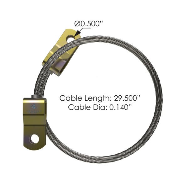 Chevrolet GM Hood Cable 15630982 Measurements