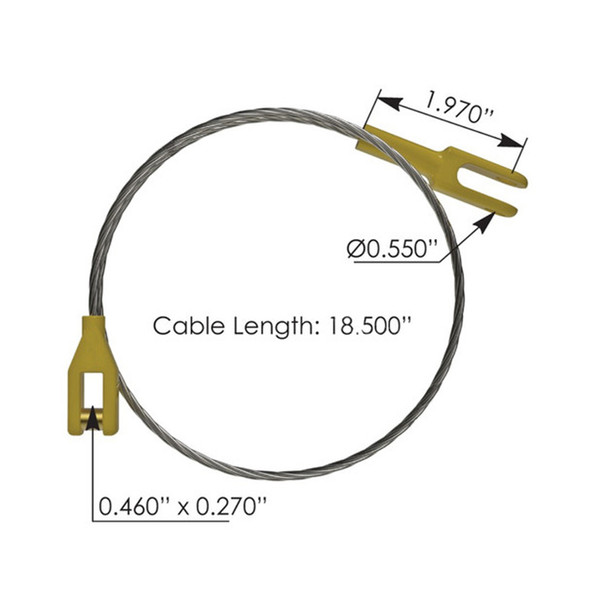 International Hood Cable With Frame Extension 500827C1 EE02004001 Meeasurements