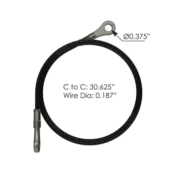 Freightliner FLD Hood Cable A17-12082-000 Measurements