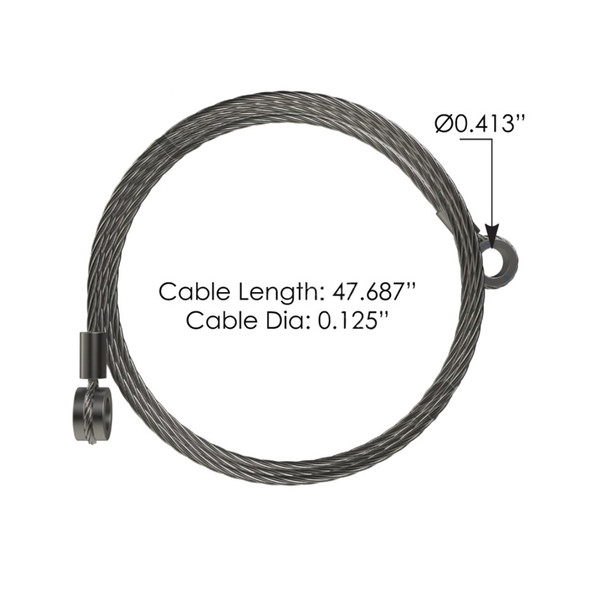 Peterbilt 365 367 Hood Cable L92-6017-1275 Measurements