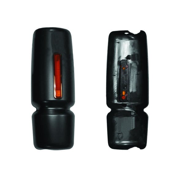 International Durastar Mirror Cover With Turn Signal Light Black Driver