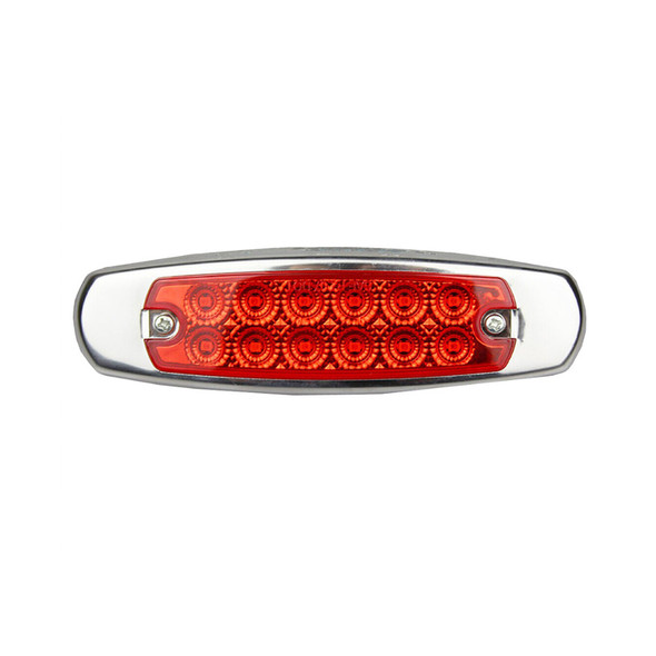12 LED Marker Red Light W/SS Flange Red