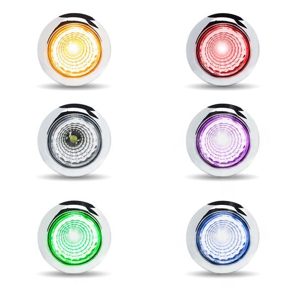 Twist On 3/4" Dual Revolution Round LEDs With Reflector All Colors