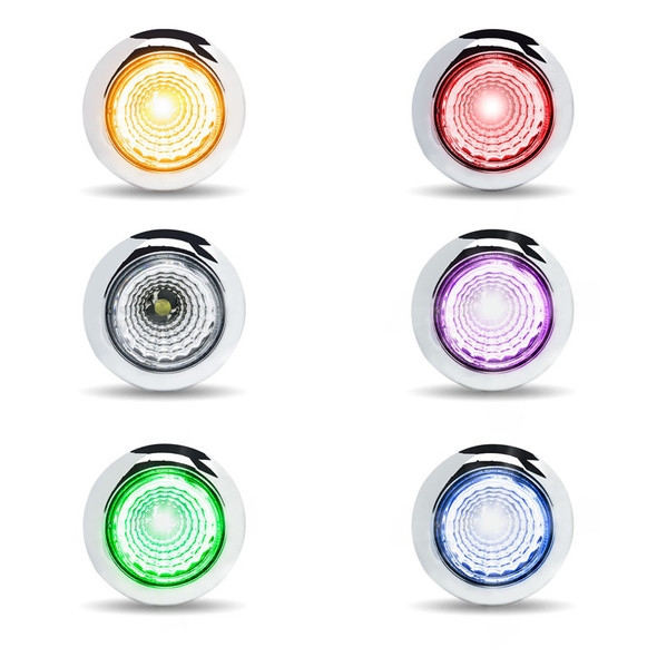 Twist On 3/4" Dual Revolution Round LEDs With Reflector All Colors