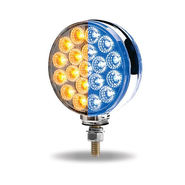 Round Double-Faced Dual Revolution LED with Reflector (Blue)