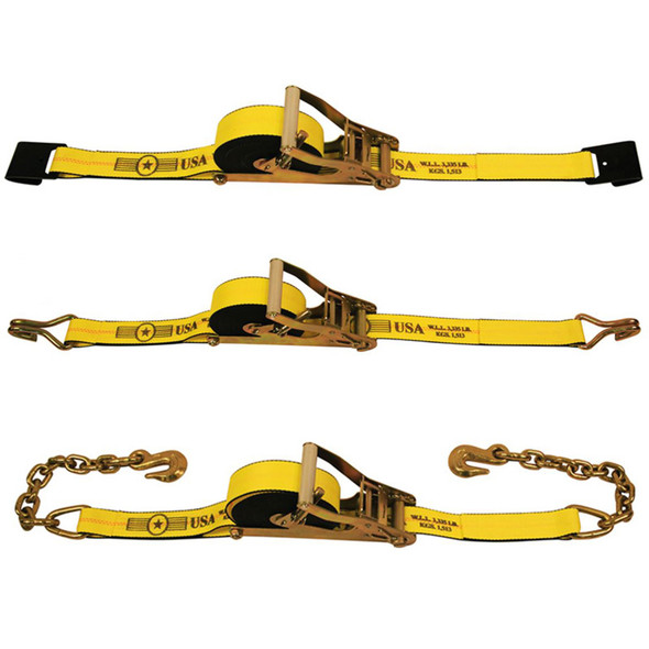 2" x 27' Self Contained Ratchet Tie Down Strap Assembly