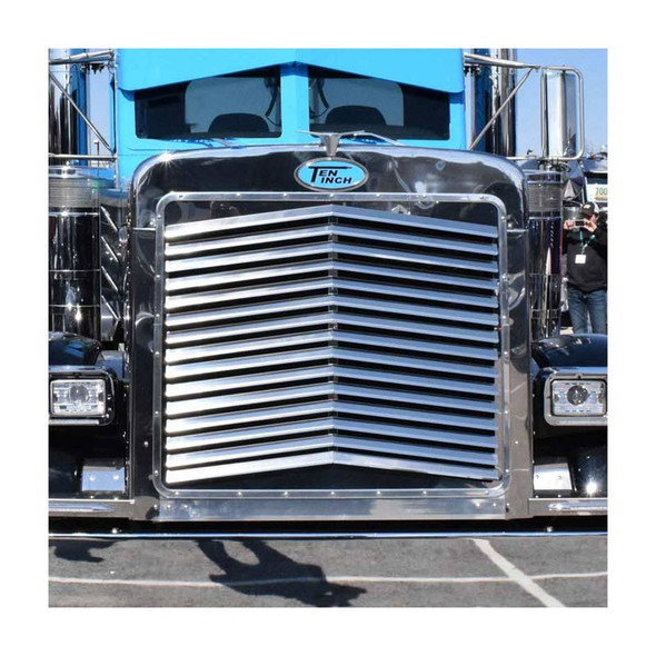 Peterbilt 379 Extended Hood Angled Louvered Grill TP-1102 Front