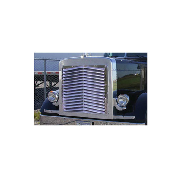 Peterbilt 379 Extended Hood Angled Louvered Grill TP-1102 Side View