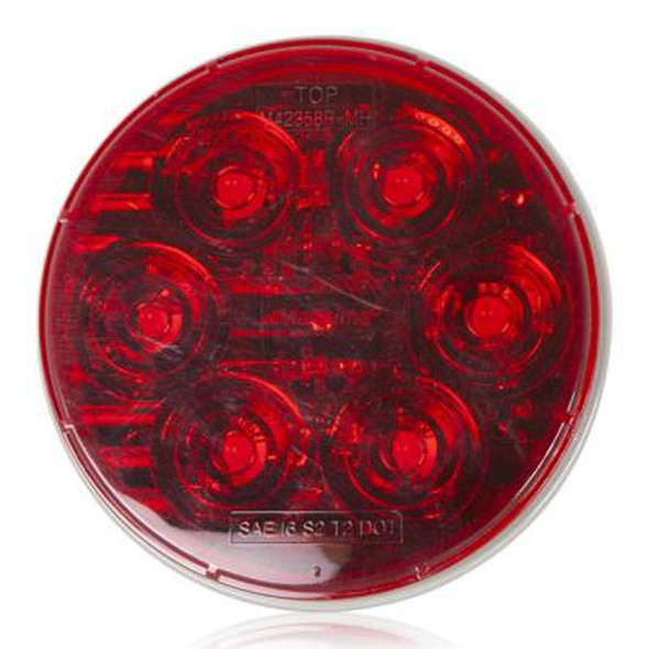 6 Red LED 4" Round Stop Tail Turn Light Front