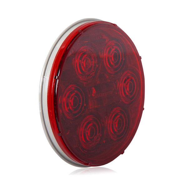 6 Red LED 4" Round Stop Tail Turn Light Angled