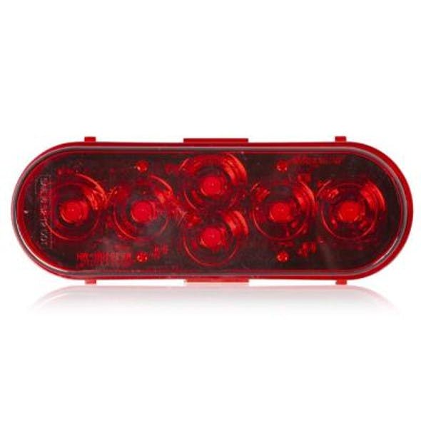 6 LED Red Oval Stop Tail Turn Maxxheat Lens Front