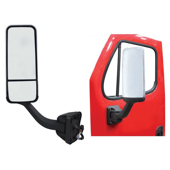Freightliner Cascadia Chrome Mirror Assembly With Electric Operation & Heat Driver Side On Door