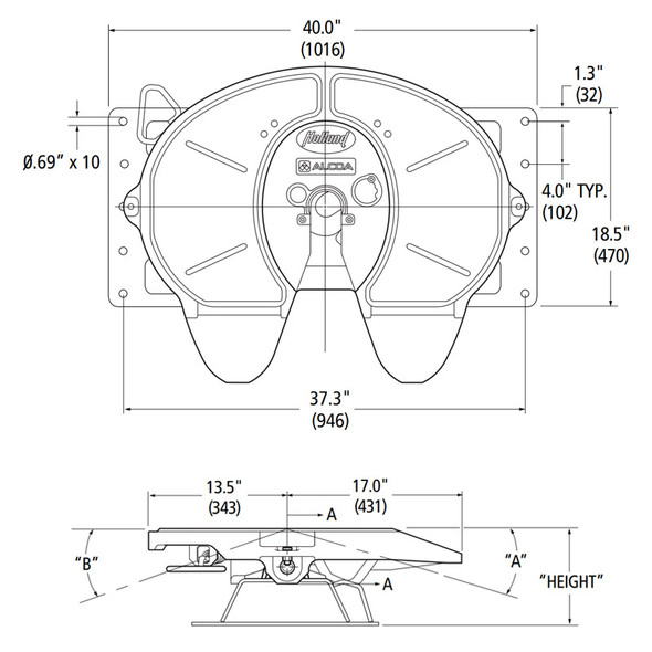 Holland FWAL Stationary Integrated Plate Mount Diagram