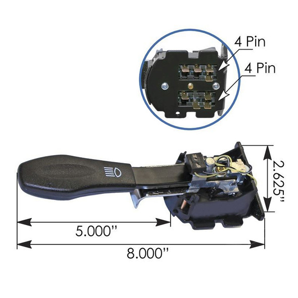 Peterbilt Turn Signal Switch TL30350 (Dimensions)