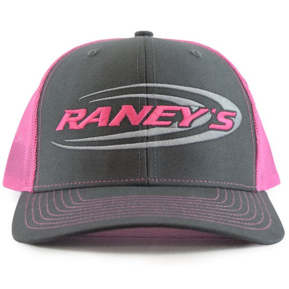 Raney's Charcoal & Neon Pink Snapback Hat Front