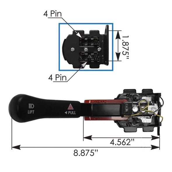 Dimensions and 4-Pin Socket
