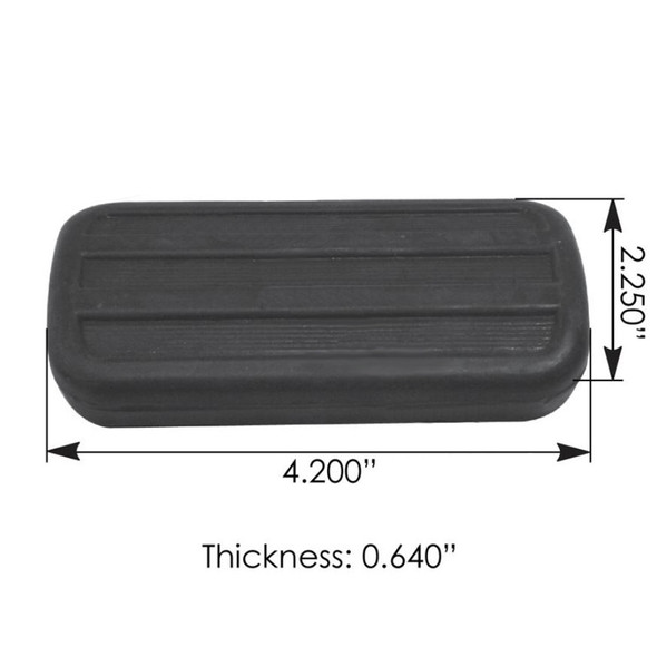 Mack Clutch Pedal Pad 25195158 6MX18 Dimensions
