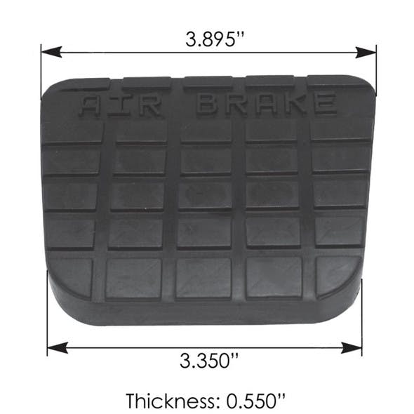 Mack Clutch Pedal Pad 25153287 6MX210M Dimensions