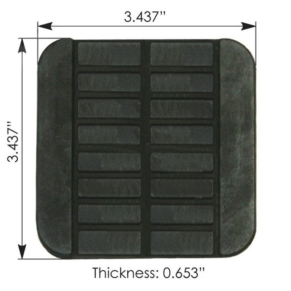 Kenworth Clutch Pedal Pad S631028 Dimensions